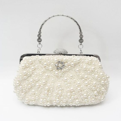 Pearl-Trimmed Evening Bag